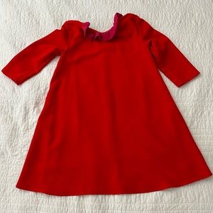 Tuckernuck Red/Fuchsia Pink Daphne Dress 3/4 Sleeve